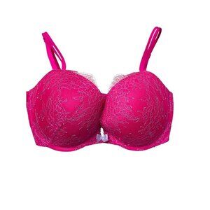 Victorias Secret Bra Very Sexy Push Up Multi Way Hot Pink Lace 32DDD